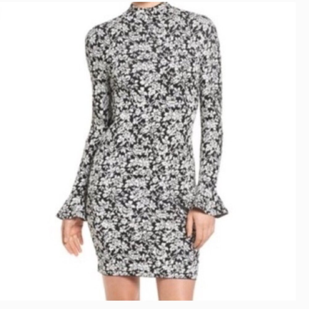 Michael Kors Bell Sleeve Floral Print Dress